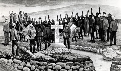 Monument au Prince Impérial au Zululand, illustration du magazine The Graphic, 1880 - Nash
